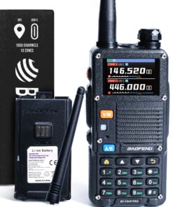 BAOFENG BF-F8HP PRO 10W Tri Band Two-Way Radio, IP54, 1000 Channels, GPS, Aviation RX, USB-C